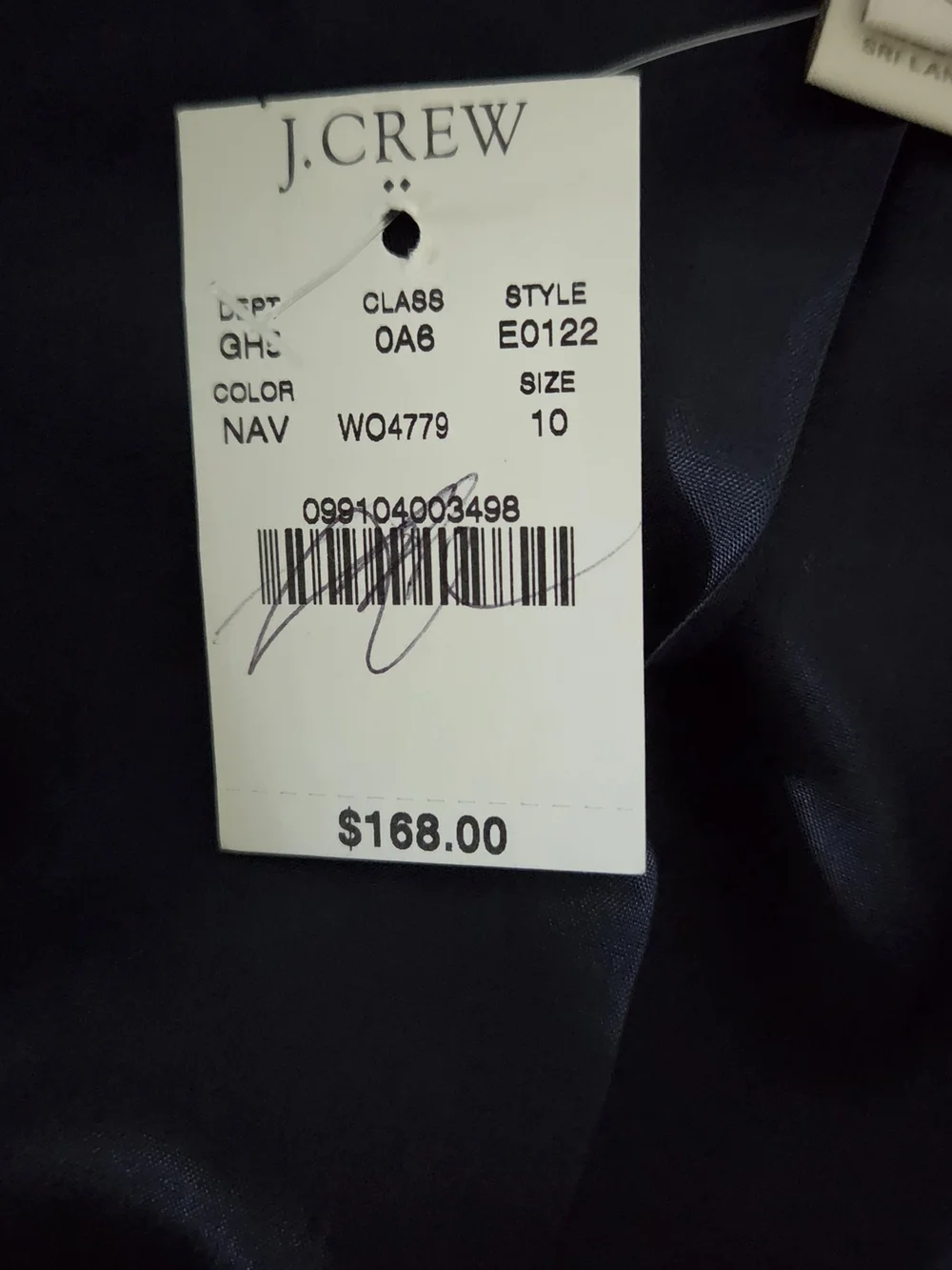 J. Crew Navy and Light Gray Striped Cropped Jacket